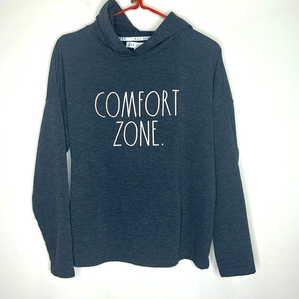 Rae Dunn | Gray Long Sleeve Hooded Sweater | Comfort Zone | Casual Wear Size M